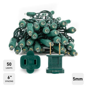 50L 5mm Christmas Lights String 6in Bulb Spacing