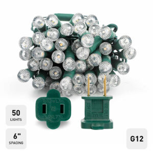50L G12 Mini Christmas Lights String 6in Bulb Spacing